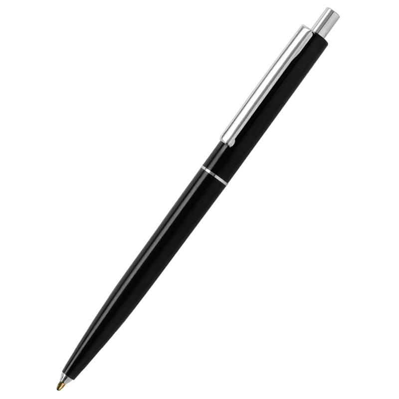 Ручка пластиковая Dot, черная с логотипом