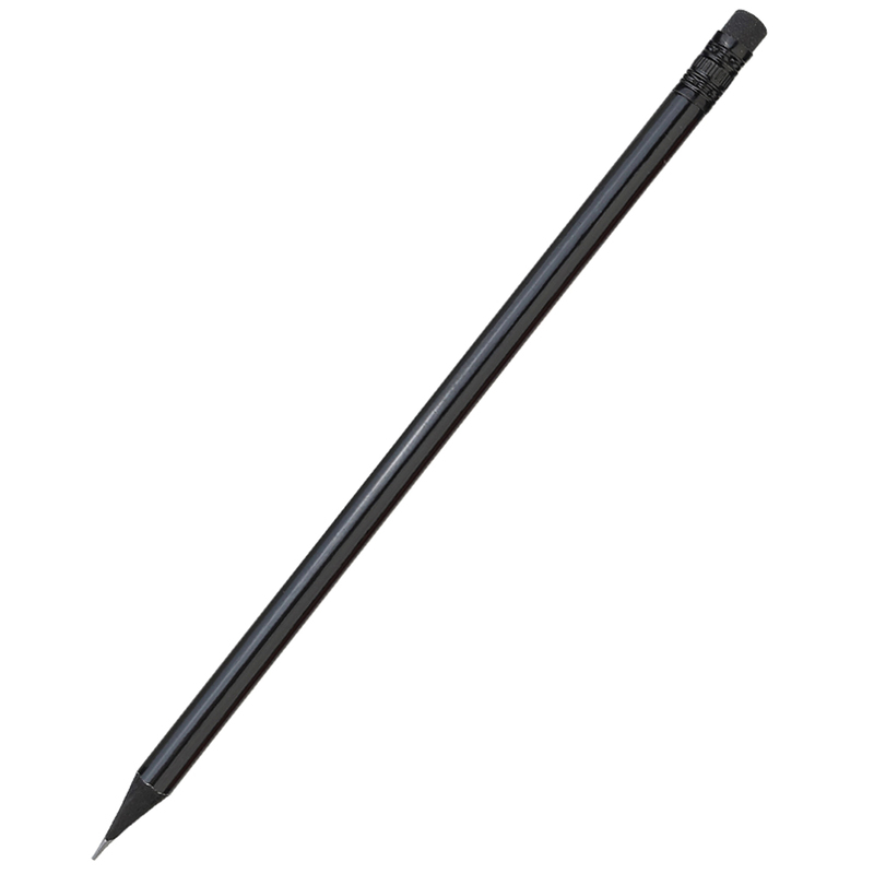 Карандаш с цветным корпусом Negro, черный с логотипом