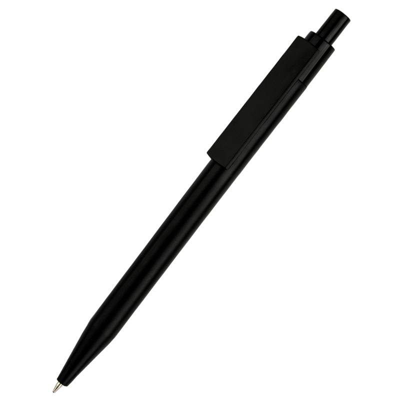 Ручка пластиковая Vector, чёрная с логотипом