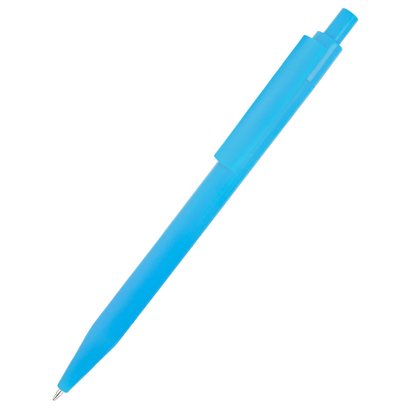 Ручка пластиковая Vector, голубая с логотипом