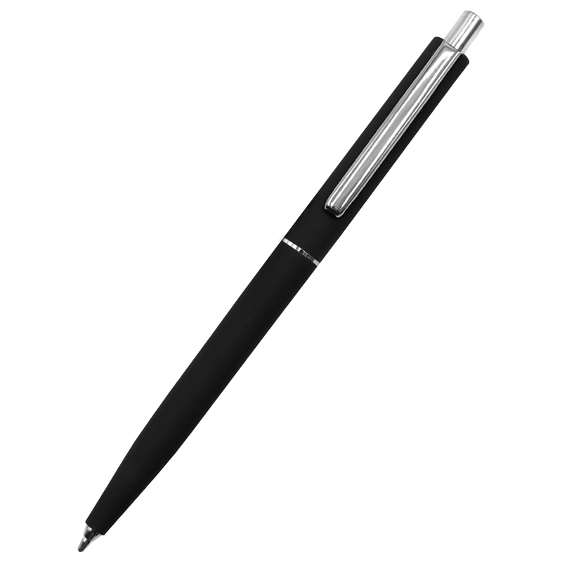 Ручка шариковая Dot Soft, чёрный с логотипом