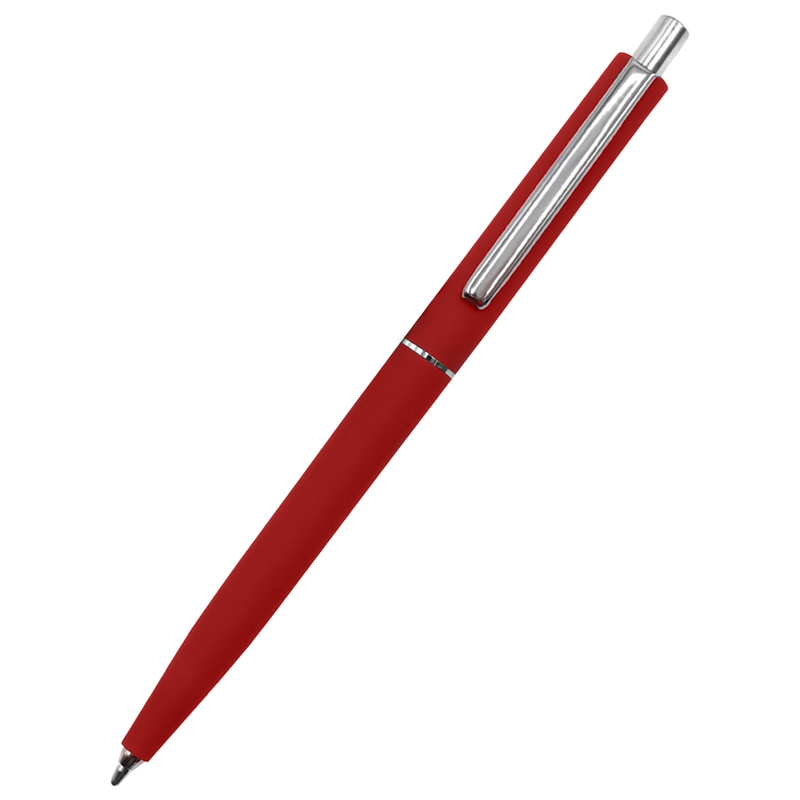 Ручка шариковая Dot Soft, красная с логотипом