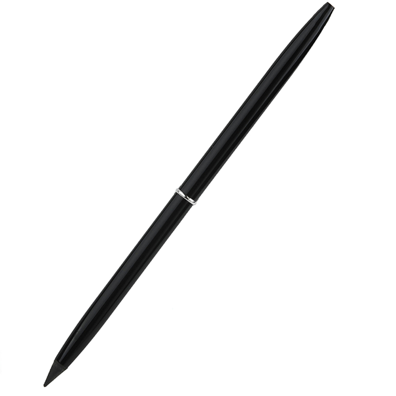 Вечный карандаш с шариковой ручкой EverLine, чёрный с логотипом