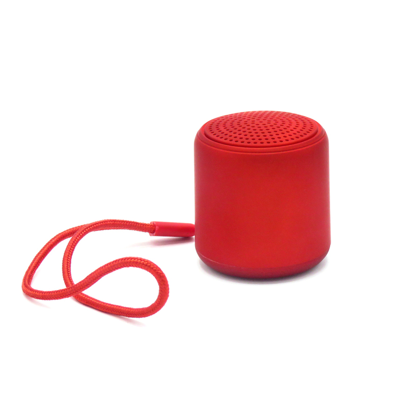 Беспроводная Bluetooth колонка Music TWS софт-тач, красная с логотипом