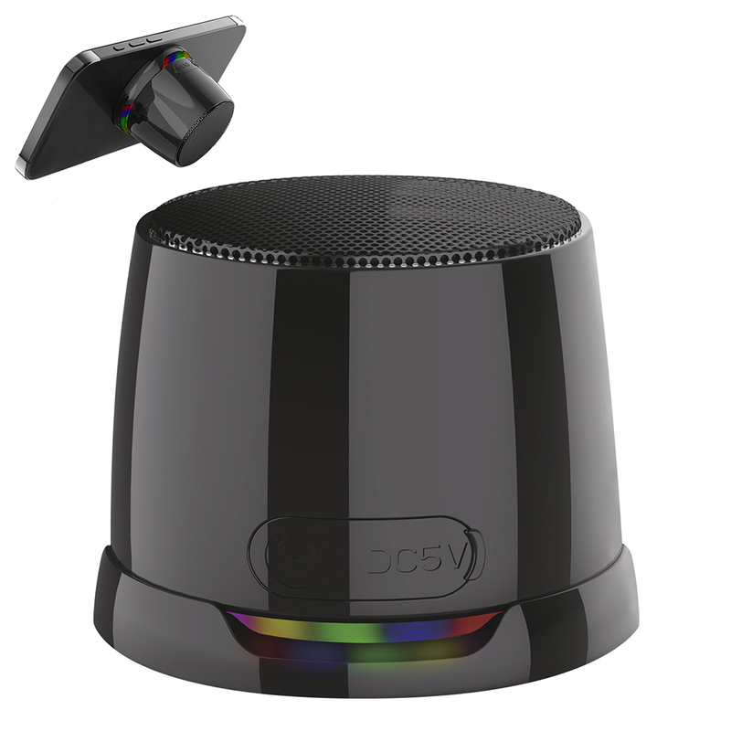 Магнитная беспроводная Bluetooth колонка-подставка Wave 5W, черная с логотипом