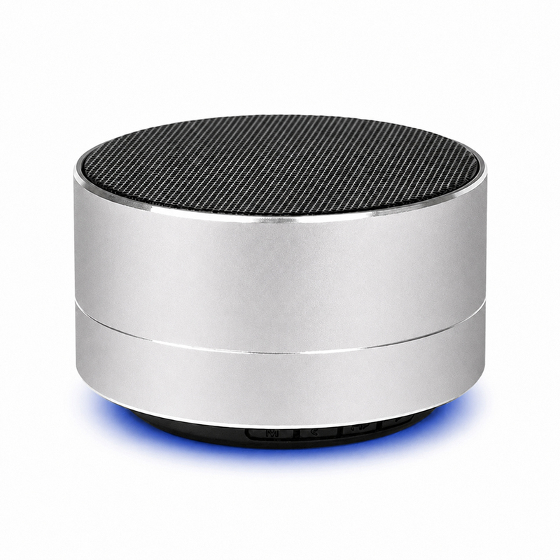 Беспроводная Bluetooth колонка MuzOn, серебристая с логотипом