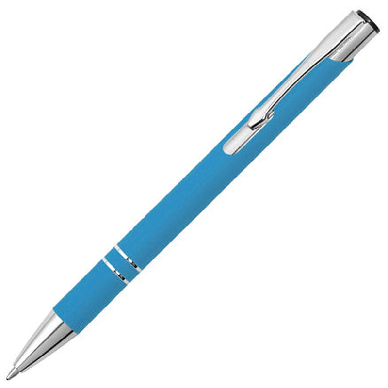 Ручка шариковая Legend Soft Touch, голубой с логотипом