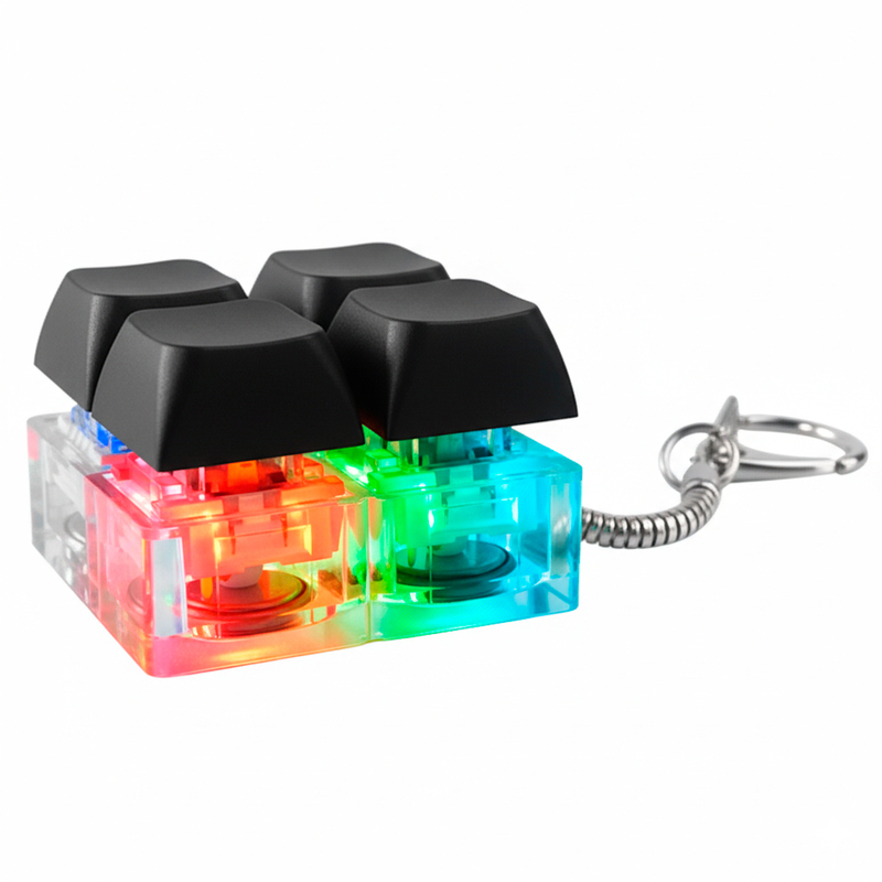 Брелок Press Anti Stress с LED подсветкой (фонарик), черный с логотипом