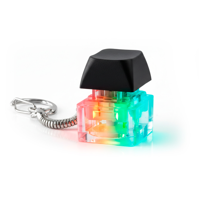 Брелок PUSH ME с LED подсветкой (фонарик), чёрный с логотипом
