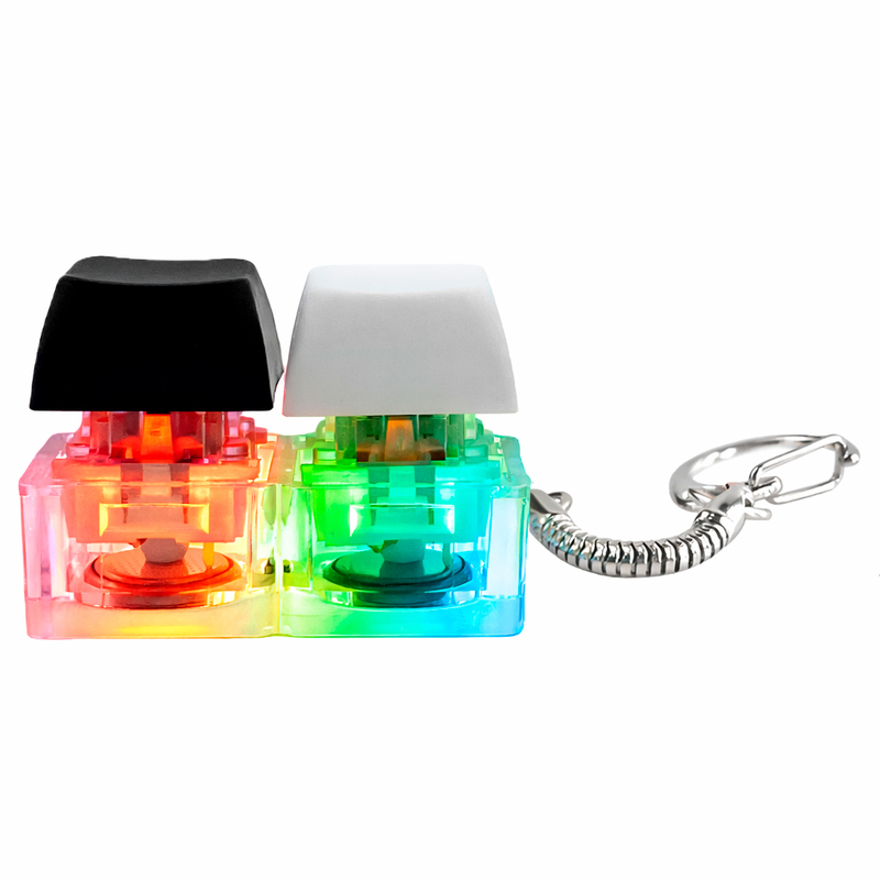 Брелок KeyDuo с LED подсветкой (фонарик), чёрно-белый с логотипом