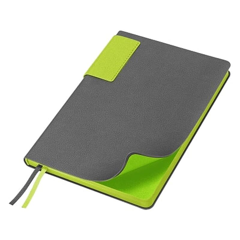 Ежедневник Flexy Star Sivilia Grey Edition Color А5, серо-салатовый, недатированный в гибкой обложке с логотипом