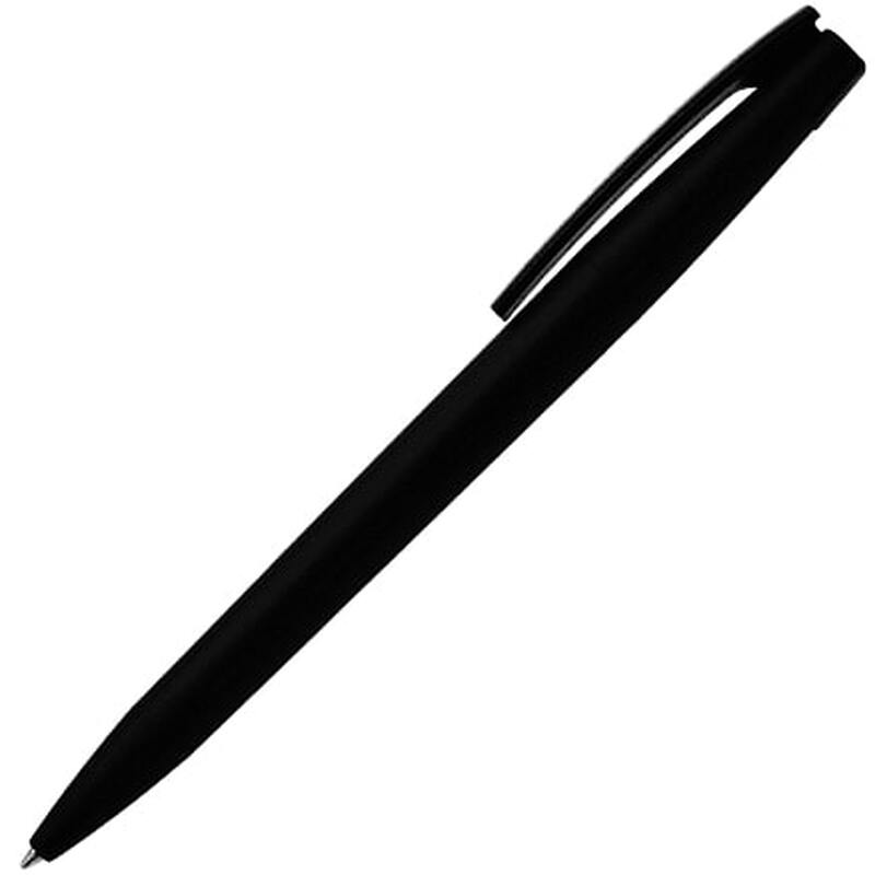 Ручка шариковая Zorro, пластиковая, софт тач, черная с логотипом