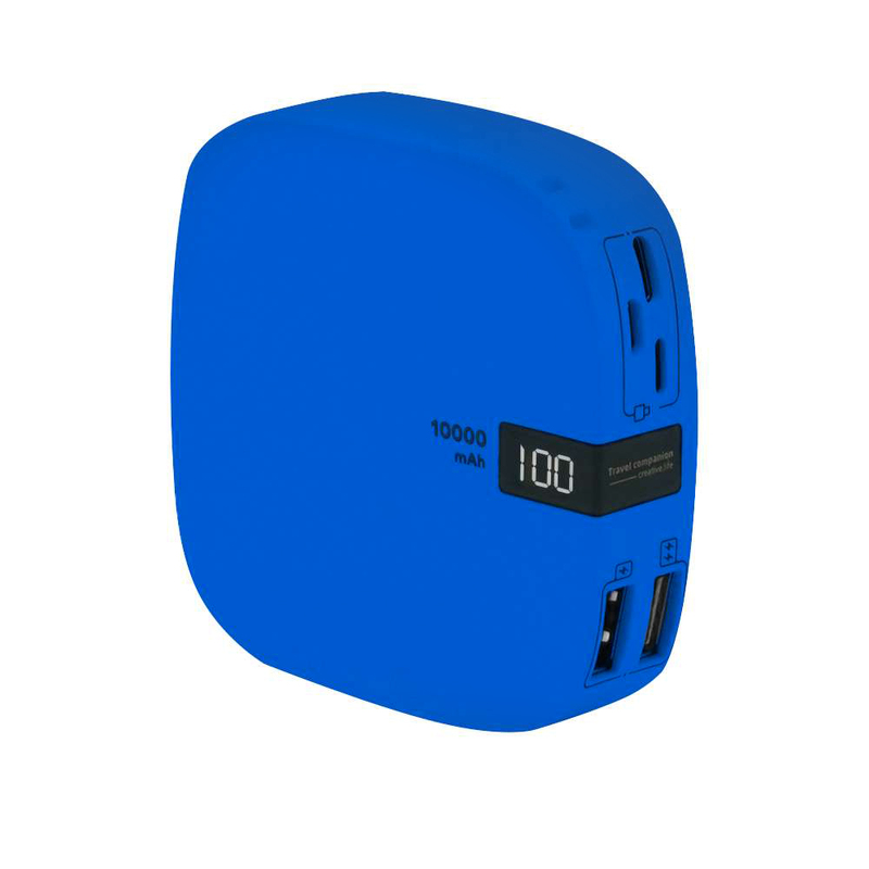 Внешний аккумулятор Revil, 10000 mAh, синий с логотипом