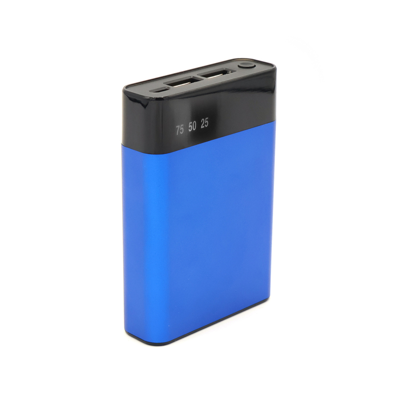 Внешний аккумулятор в металлическом корпусе Apria, 10000 mAh, синий с логотипом
