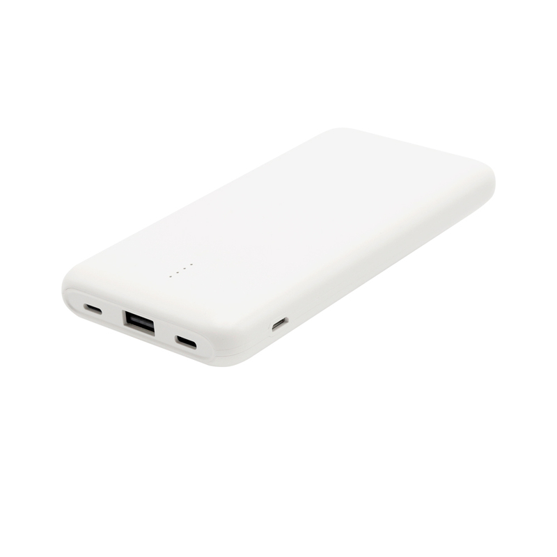 Внешний аккумулятор Saming, 10000mAh, белый с логотипом