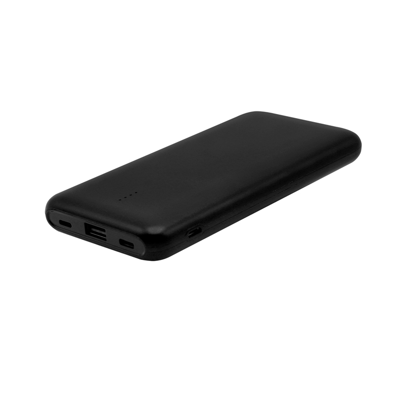 Внешний аккумулятор Saming, 10000mAh, черный с логотипом