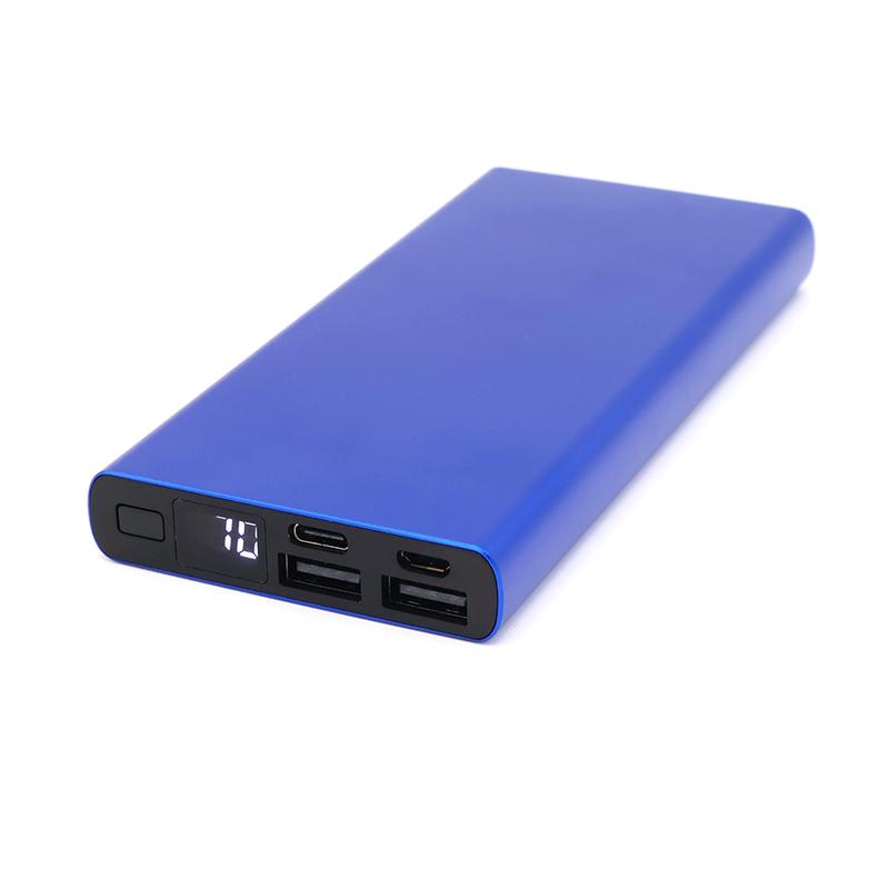 Внешний аккумулятор Höginn в металлическом корпусе, 10000mAh, синий. с логотипом