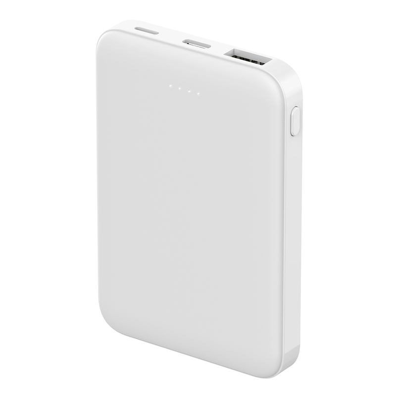 Внешний аккумулятор Fluffy, 5000 Mah, белый с логотипом