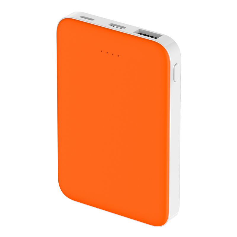 Внешний аккумулятор Fluffy, 5000 Mah, оранжевый с логотипом
