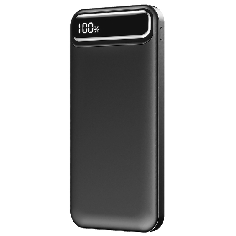 Внешний аккумулятор Groovy 10000 Mah с быстрой зарядкой, черный с логотипом