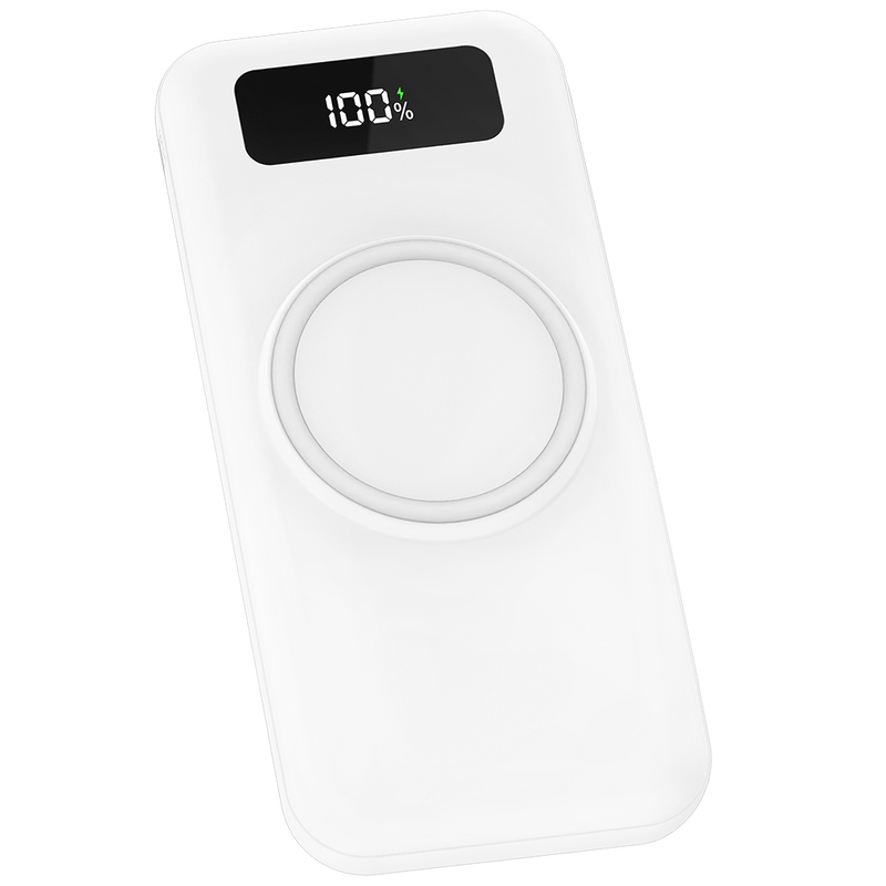 Внешний аккумулятор Authority с беспроводной зарядкой (5W), 10000 mAh, белый с логотипом
