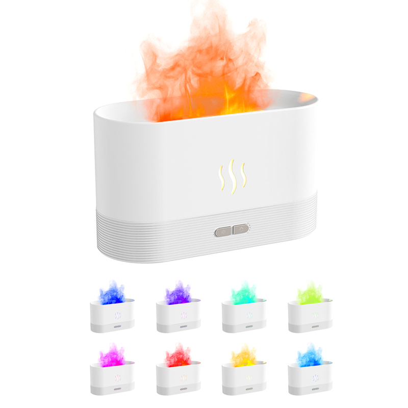 Светодиодный USB увлажнитель-ароматизатор Flame RGB, белый с логотипом