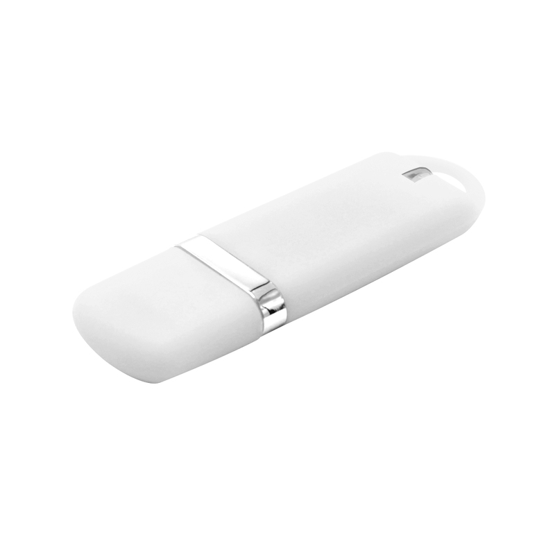 Флешка Shape с покрытием Софт Тач 16 GB, белая с логотипом