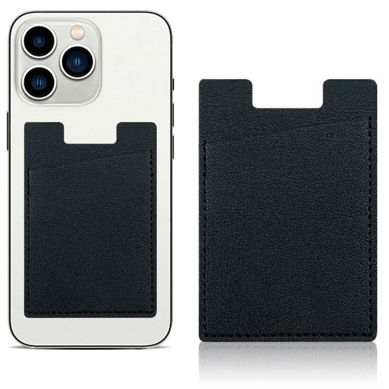 Держатель карт на телефоне SlimPocket, чёрный с логотипом