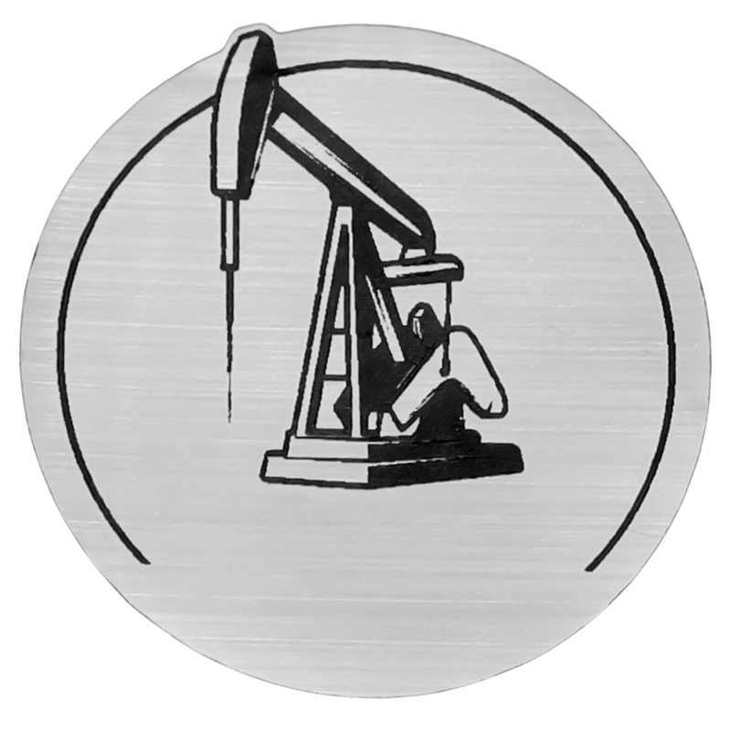 Шильд-наклейка нефть, серебро с логотипом