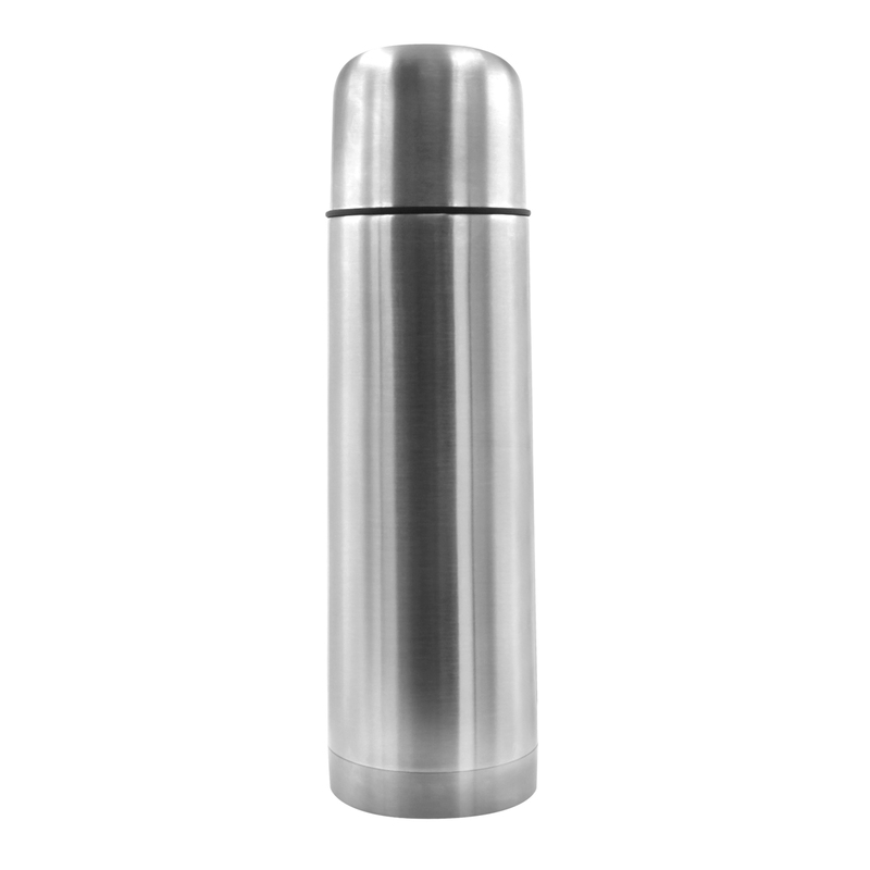 Термос Picnic Silver, серебристый с логотипом