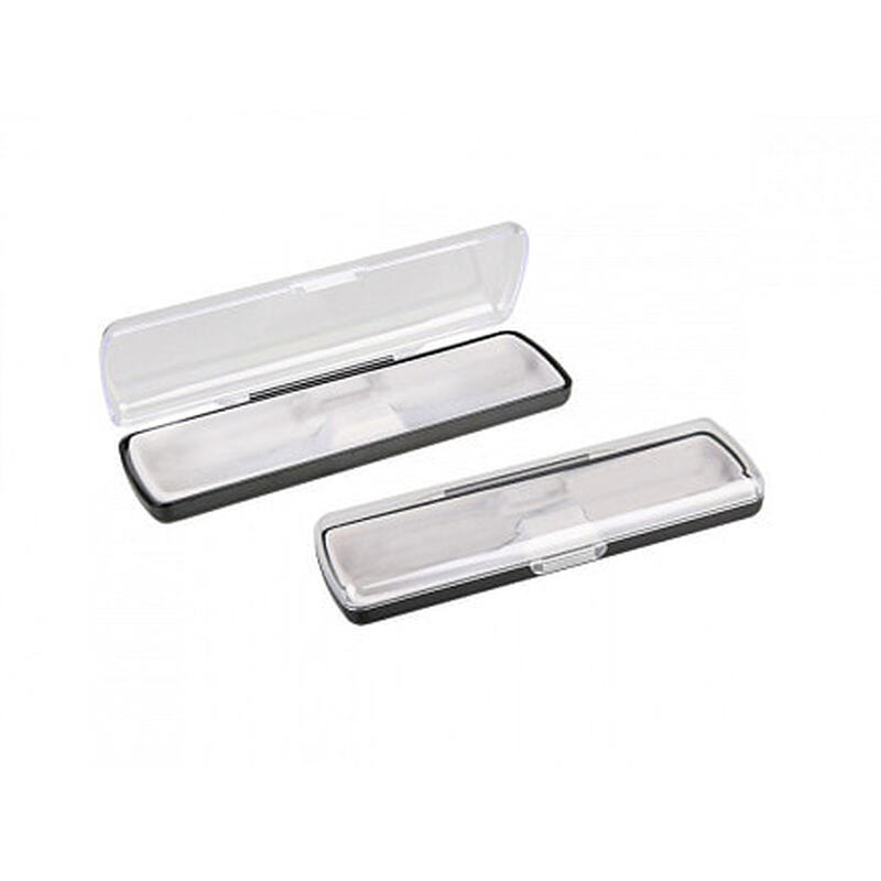 Футляр для ручки Pencase Uno, пластик, прозрачный/черный с логотипом