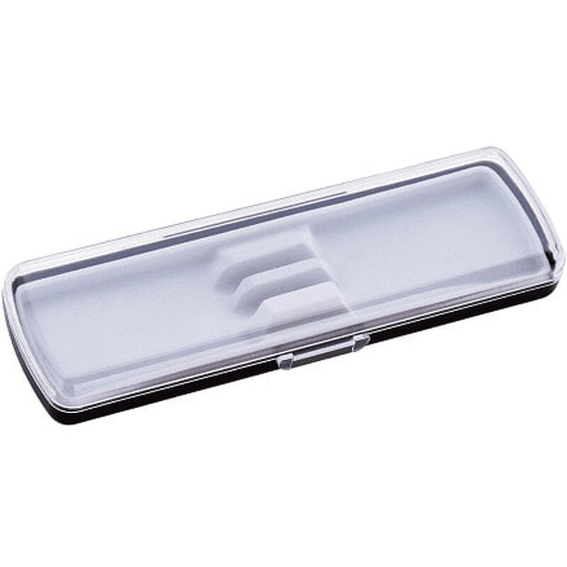 Футляр для ручки Pencase Smart Duo, пластик, для двух ручек, прозрачный/черный с логотипом