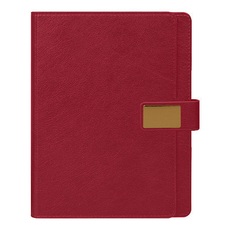 Ежедневник в суперобложке Alfa Mocco Business Edition B5, полутвердый, бордовый с золотом с логотипом