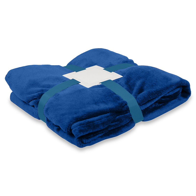 Плед флисовый SUPER SOFT COMFORT TRAVEL, синий с логотипом