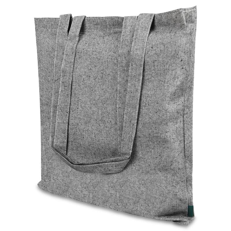 Сумка для покупок Caravan Recycled Melange 140 г/м², серая с логотипом