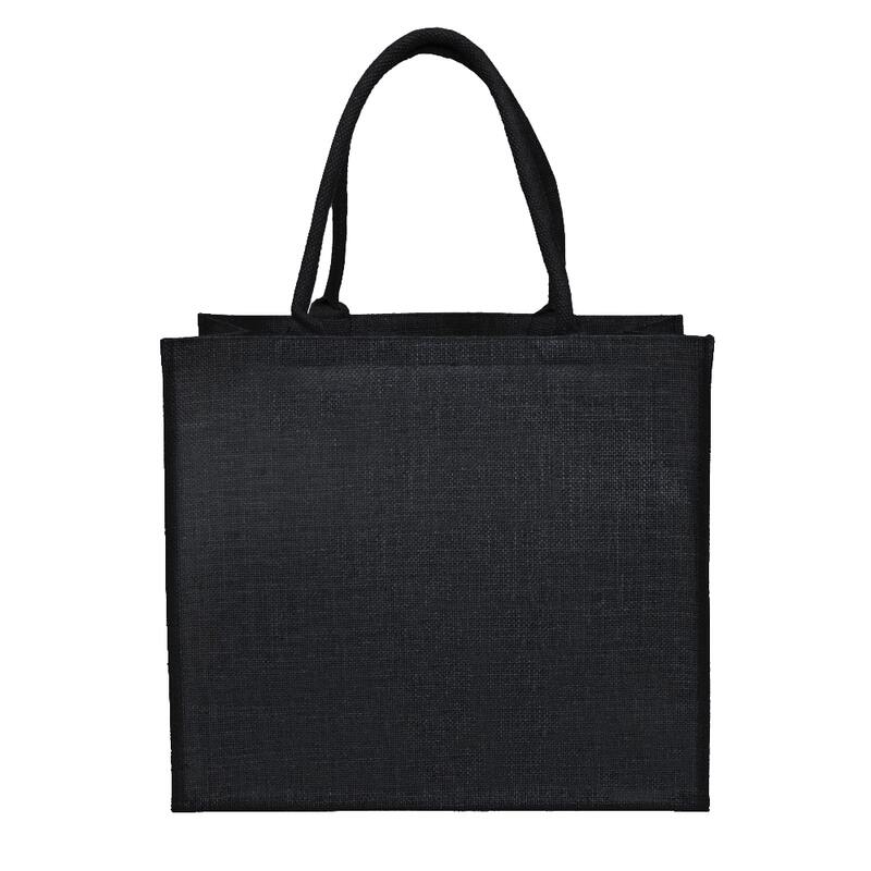 Сумка из джута Caravan Jute, чёрная с логотипом