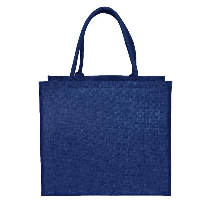 Сумка из джута Caravan Jute, тёмно-синяя с логотипом
