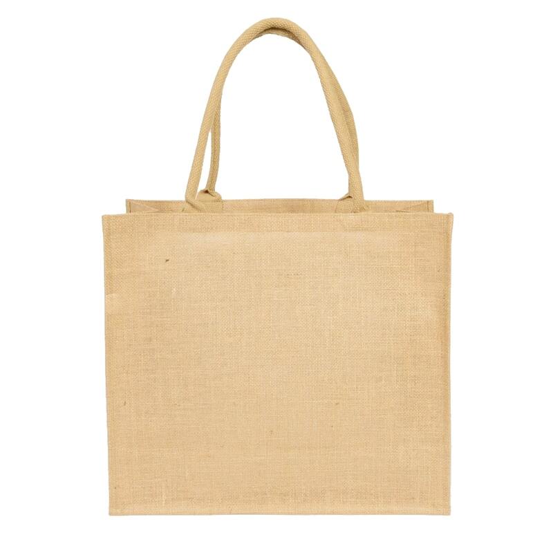 Сумка из джута Caravan Jute, бежевая с логотипом