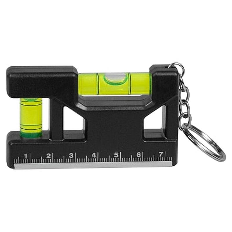 Брелок уровень Tools Pocket level, пластиковый, черный с логотипом