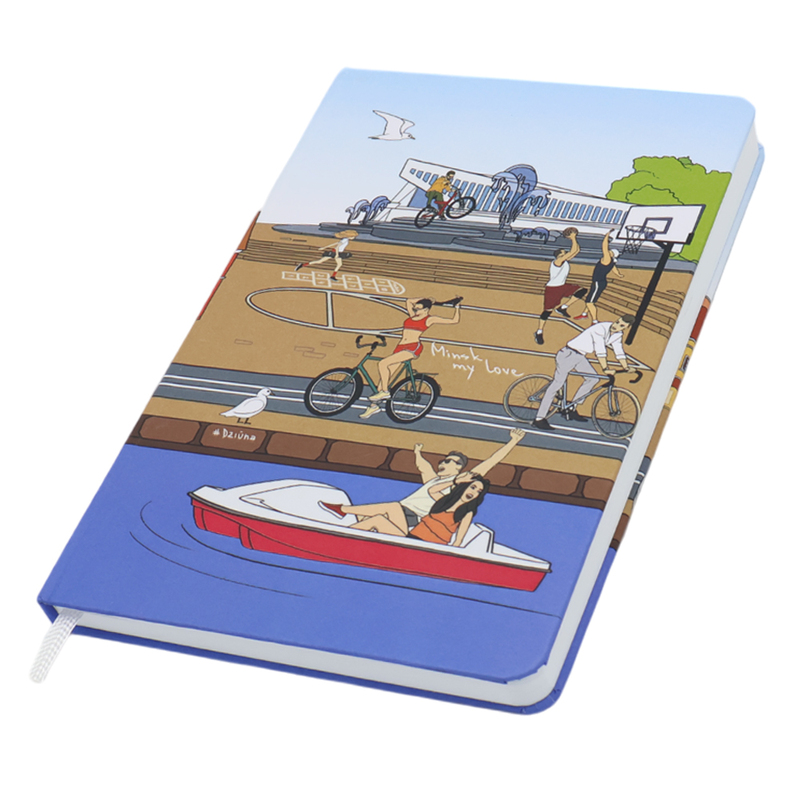 Записная книжка A5 Dziuna Немига в клетку 15,5 x 21 см с логотипом