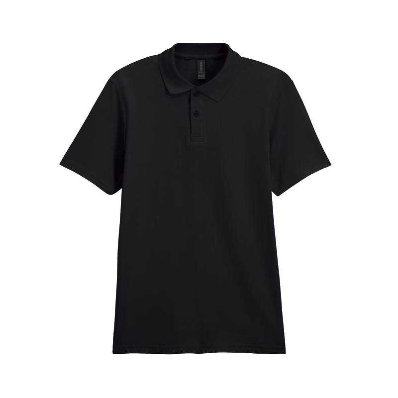 Футболка поло SOFTSTYLE ADULT DOUBLE PIQUE, ЧЕРНЫЙ 4XL с логотипом