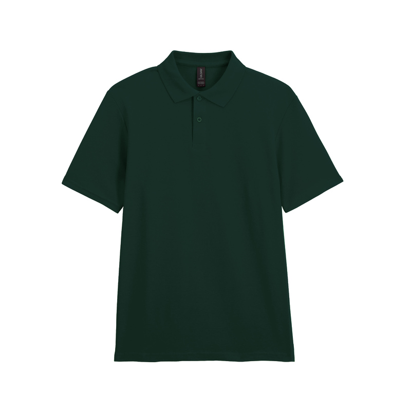 Футболка поло SOFTSTYLE ADULT DOUBLE PIQUE, ТЕМНО-ЗЕЛЕНЫЙ 2XL с логотипом