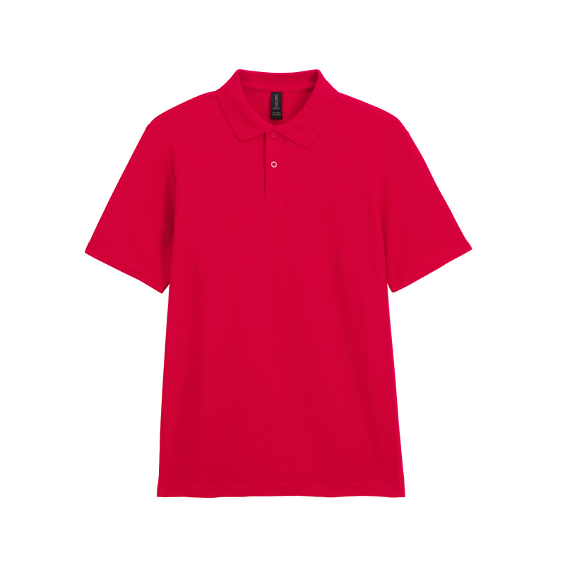 Футболка поло SOFTSTYLE ADULT DOUBLE PIQUE, КРАСНЫЙ XL с логотипом