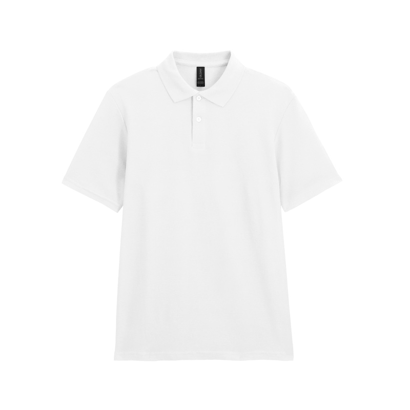 Футболка поло SOFTSTYLE ADULT DOUBLE PIQUE, БЕЛЫЙ 4XL с логотипом