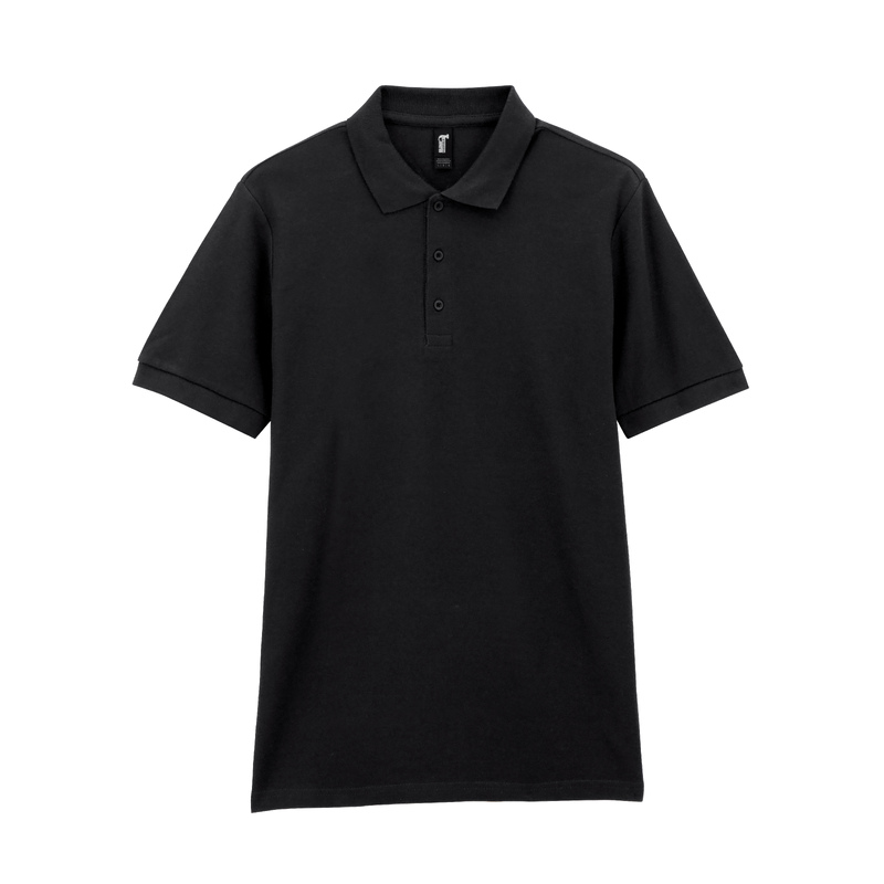 Футболка поло PREMIUM COTTON ADULT DOUBLE PIQUE, ЧЕРНЫЙ 2XL с логотипом