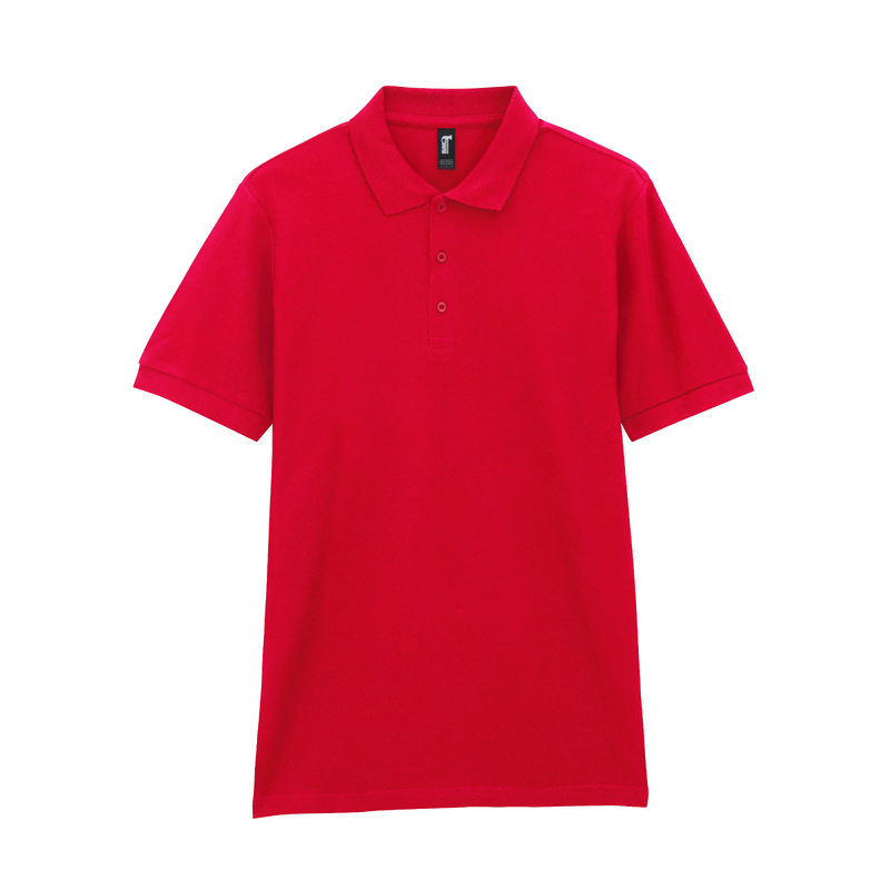 Футболка поло PREMIUM COTTON ADULT DOUBLE PIQUE, КРАСНЫЙ 2XL с логотипом