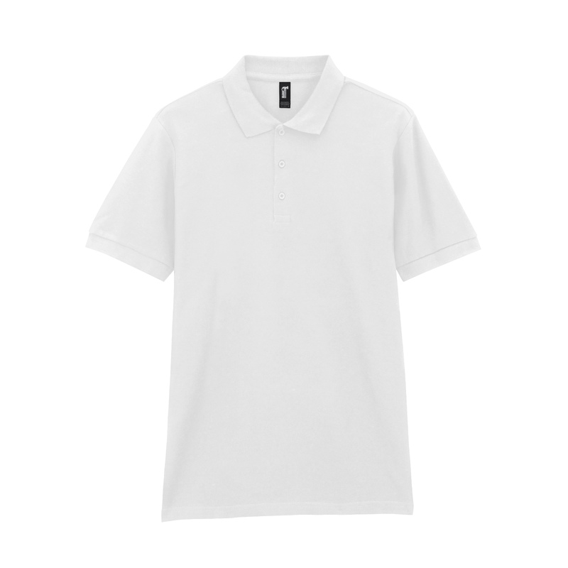 Футболка поло PREMIUM COTTON ADULT DOUBLE PIQUE, БЕЛЫЙ 2XL с логотипом