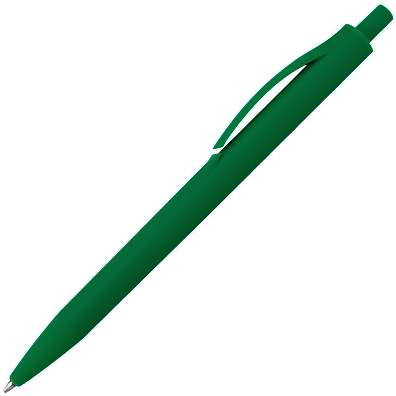 Ручка шариковая IGLA SOFT, пластиковая, софт-тач, зеленая 7732 С с логотипом