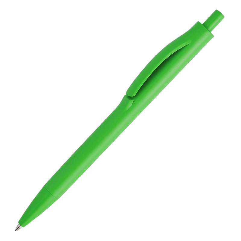 Ручка шариковая IGLA COLOR, пластиковая, салатовая с логотипом