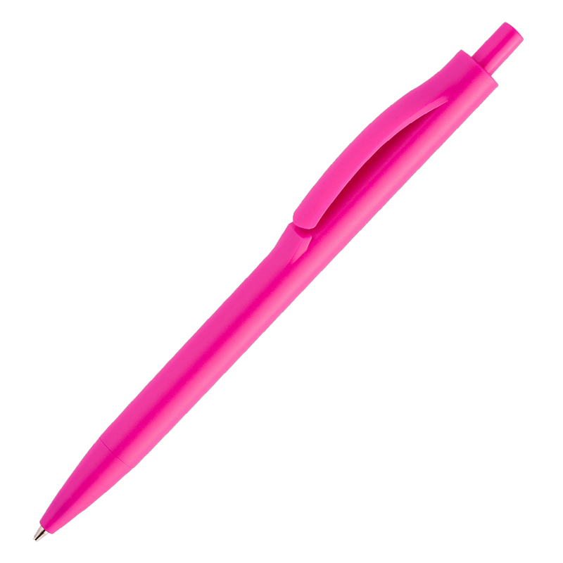 Ручка шариковая IGLA COLOR, пластиковая, розовая с логотипом